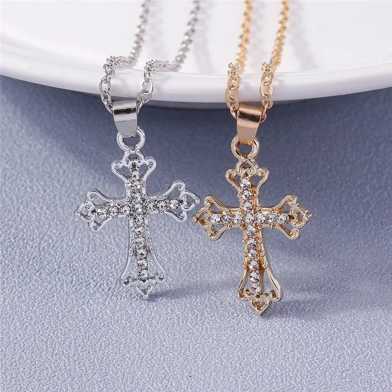Your Choice Rhinestone Cross Pendent Necklaces