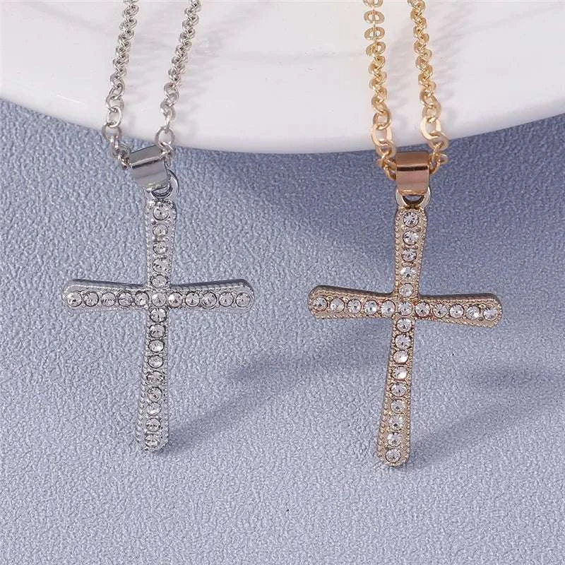 Your Choice Rhinestone Cross Pendent Necklaces