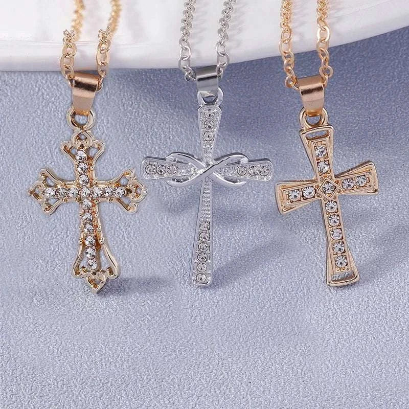 Your Choice Rhinestone Cross Pendent Necklaces