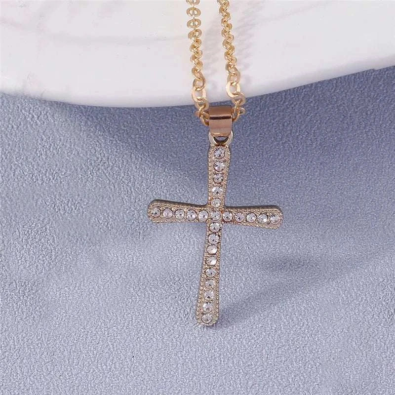Your Choice Rhinestone Cross Pendent Necklaces
