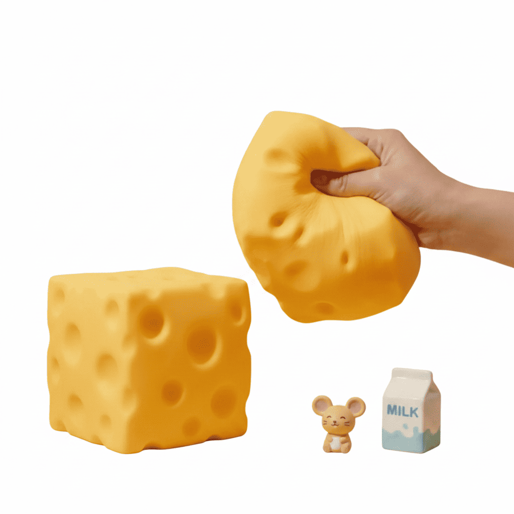 Cheese Squishy White Background